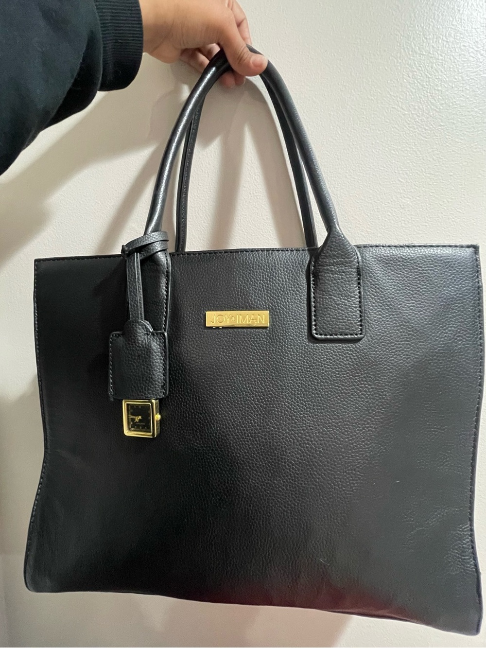 Joy & Iman Women’s Genuine Leather Large Tote Shoulder Bag